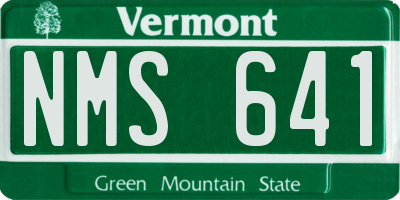 VT license plate NMS641