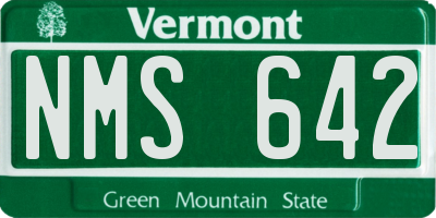 VT license plate NMS642