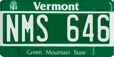 VT license plate NMS646