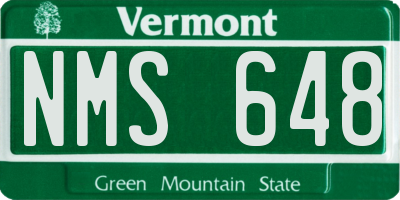 VT license plate NMS648