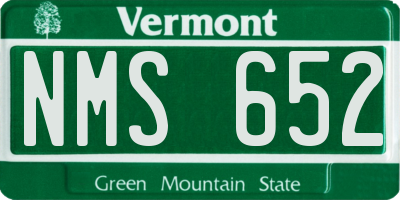 VT license plate NMS652