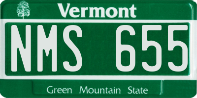 VT license plate NMS655