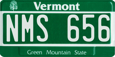 VT license plate NMS656