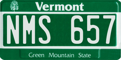 VT license plate NMS657