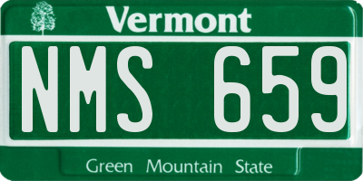 VT license plate NMS659