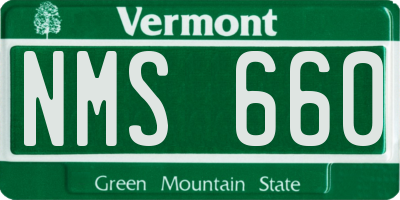 VT license plate NMS660
