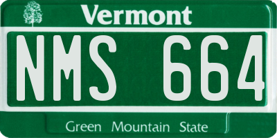 VT license plate NMS664