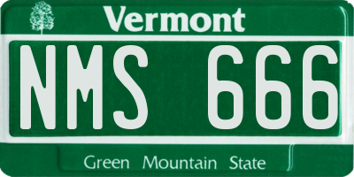 VT license plate NMS666