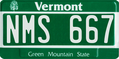 VT license plate NMS667