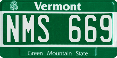 VT license plate NMS669