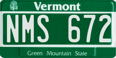 VT license plate NMS672