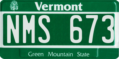 VT license plate NMS673