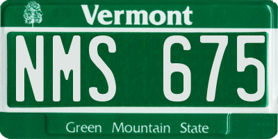 VT license plate NMS675