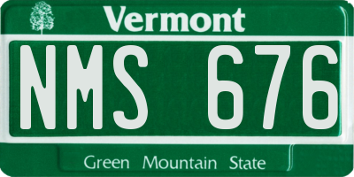 VT license plate NMS676