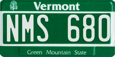VT license plate NMS680