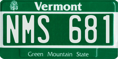 VT license plate NMS681