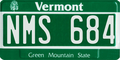 VT license plate NMS684