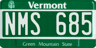 VT license plate NMS685