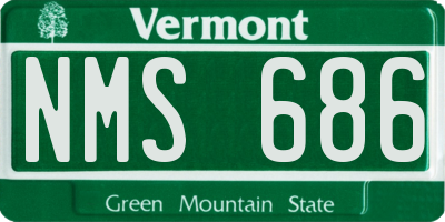 VT license plate NMS686