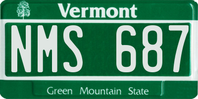 VT license plate NMS687