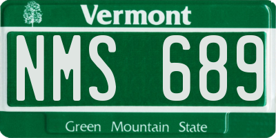 VT license plate NMS689