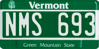 VT license plate NMS693