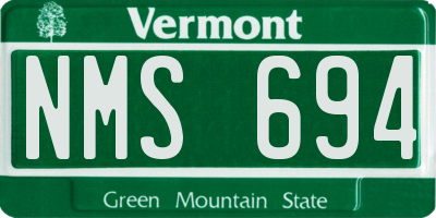 VT license plate NMS694