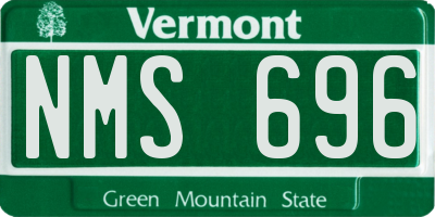 VT license plate NMS696