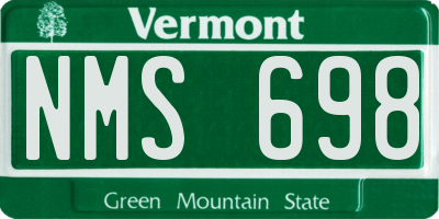 VT license plate NMS698