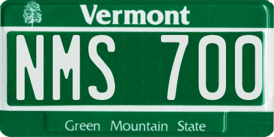 VT license plate NMS700
