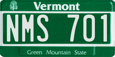 VT license plate NMS701