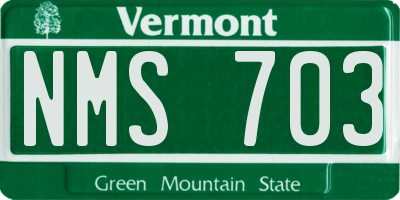 VT license plate NMS703