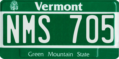 VT license plate NMS705