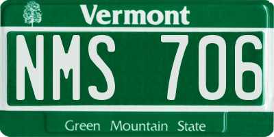 VT license plate NMS706