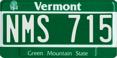 VT license plate NMS715