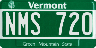 VT license plate NMS720