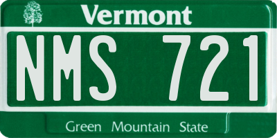 VT license plate NMS721