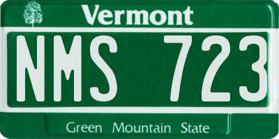 VT license plate NMS723