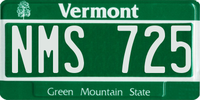 VT license plate NMS725
