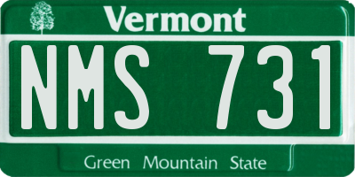 VT license plate NMS731