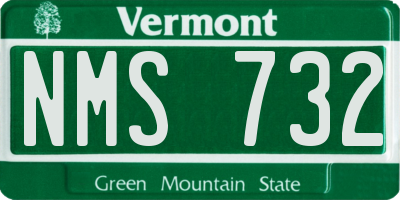 VT license plate NMS732