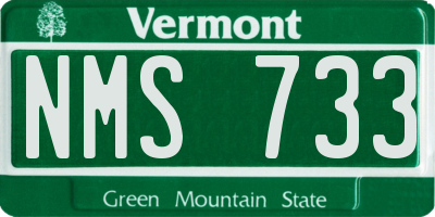 VT license plate NMS733