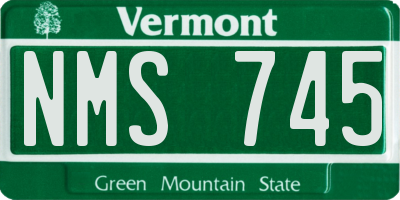 VT license plate NMS745