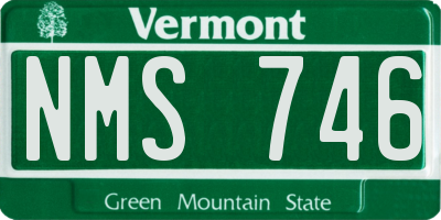 VT license plate NMS746