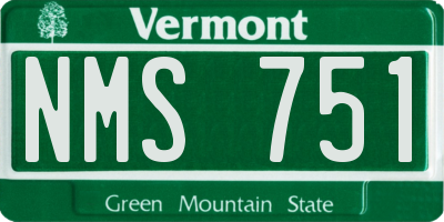 VT license plate NMS751
