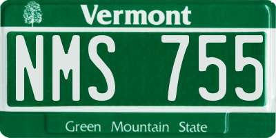 VT license plate NMS755
