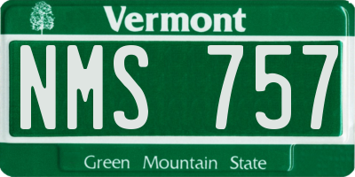 VT license plate NMS757