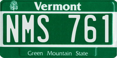 VT license plate NMS761