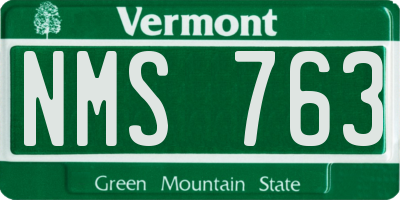 VT license plate NMS763