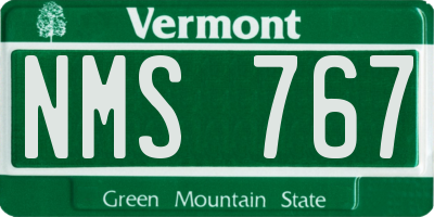 VT license plate NMS767